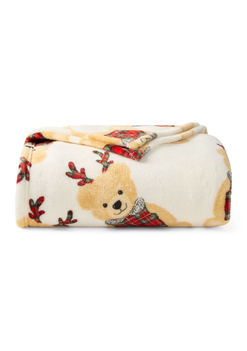 Holiday Belkie Bear Plush Blanket