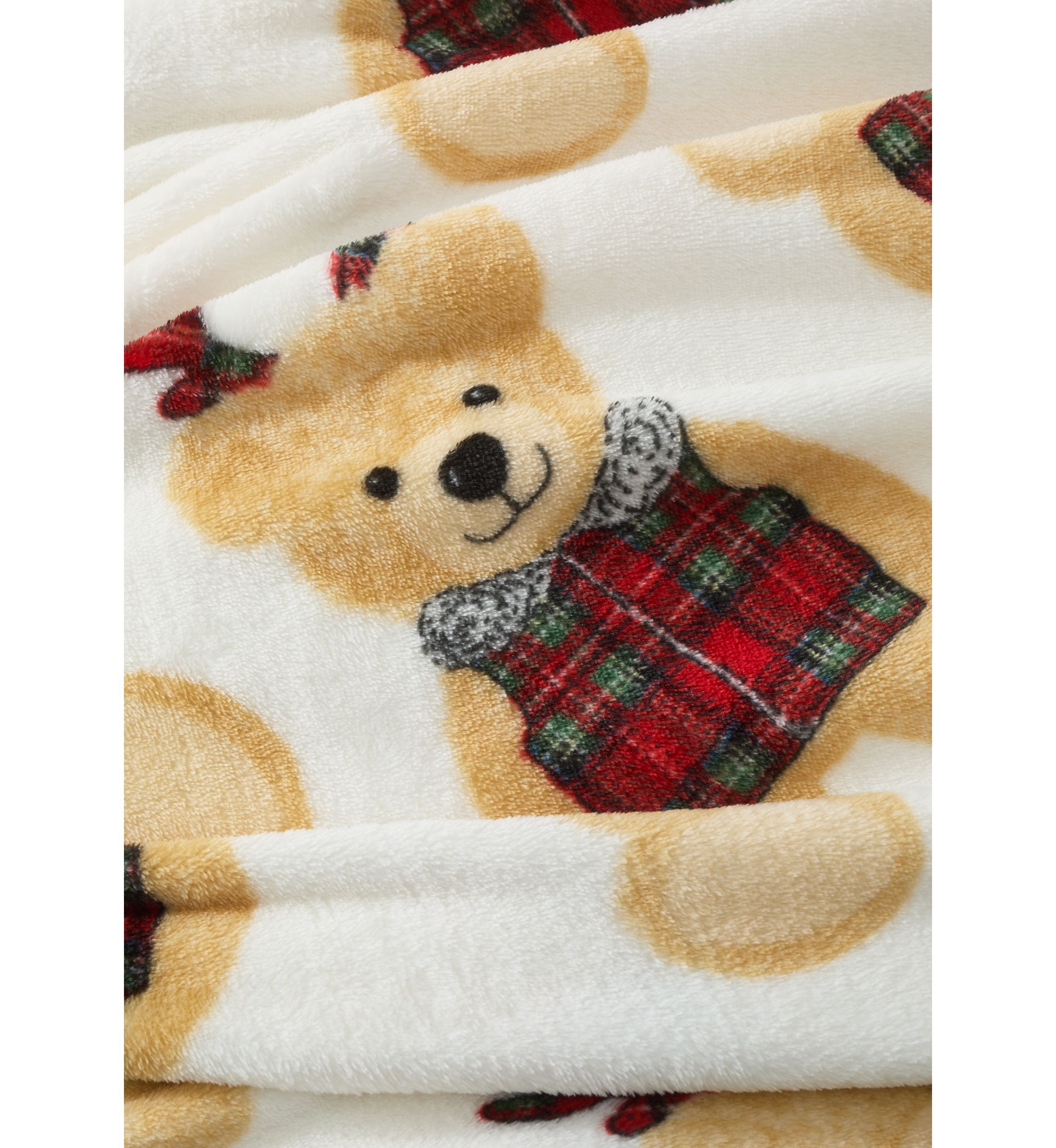 Holiday Belkie Bear Plush Blanket