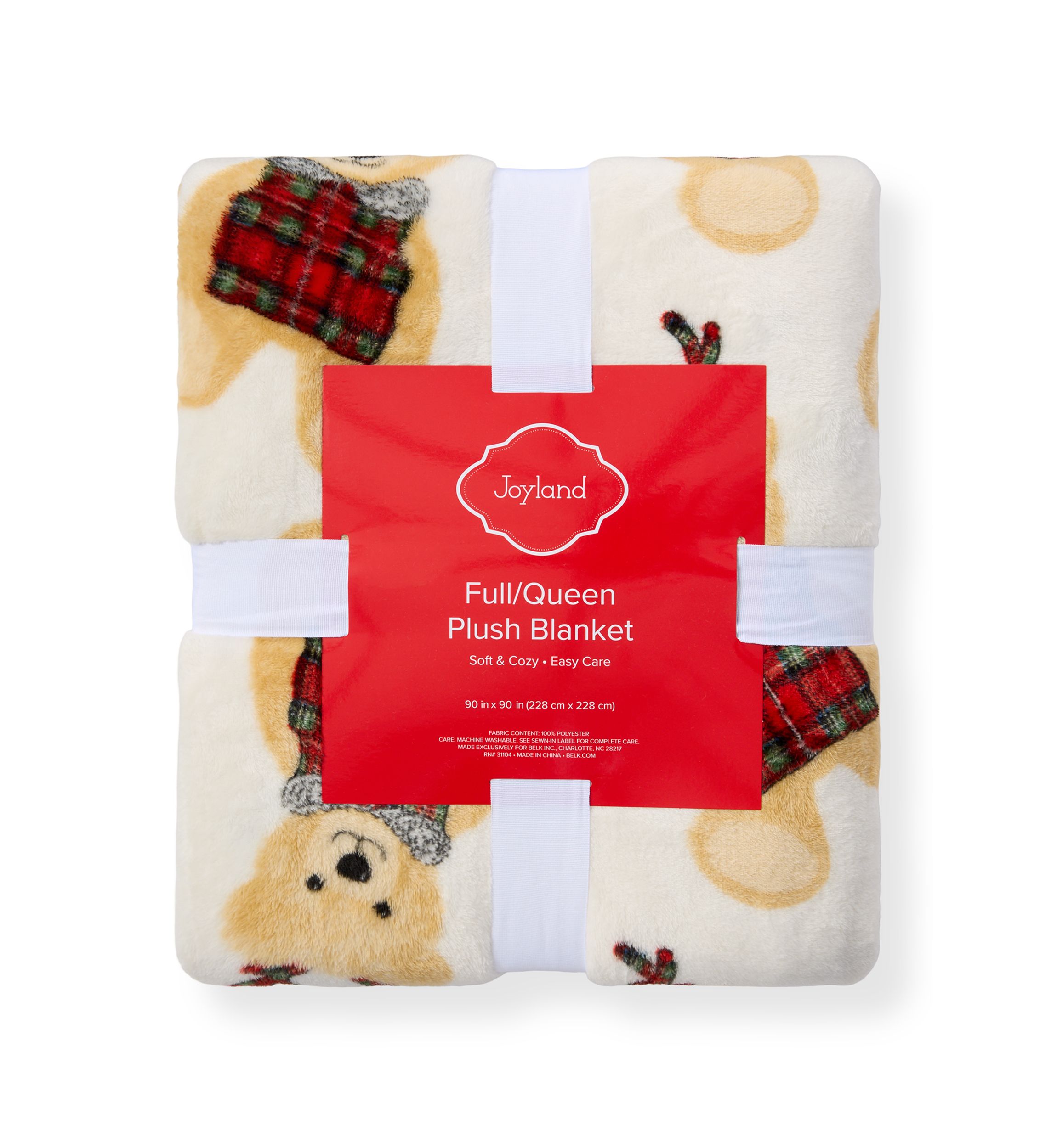 Holiday Belkie Bear Plush Blanket