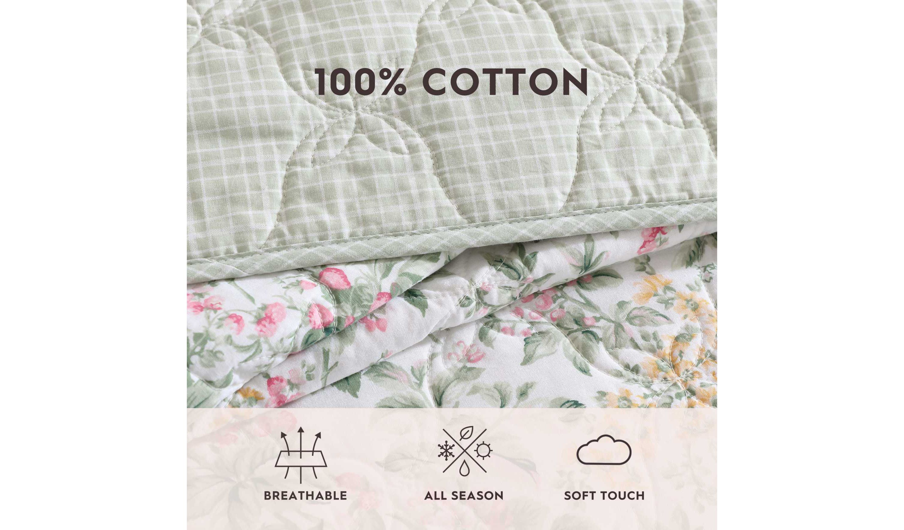 Bramble Floral Cotton Quilt Set