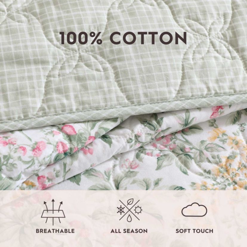 Bramble Floral Cotton Quilt Set