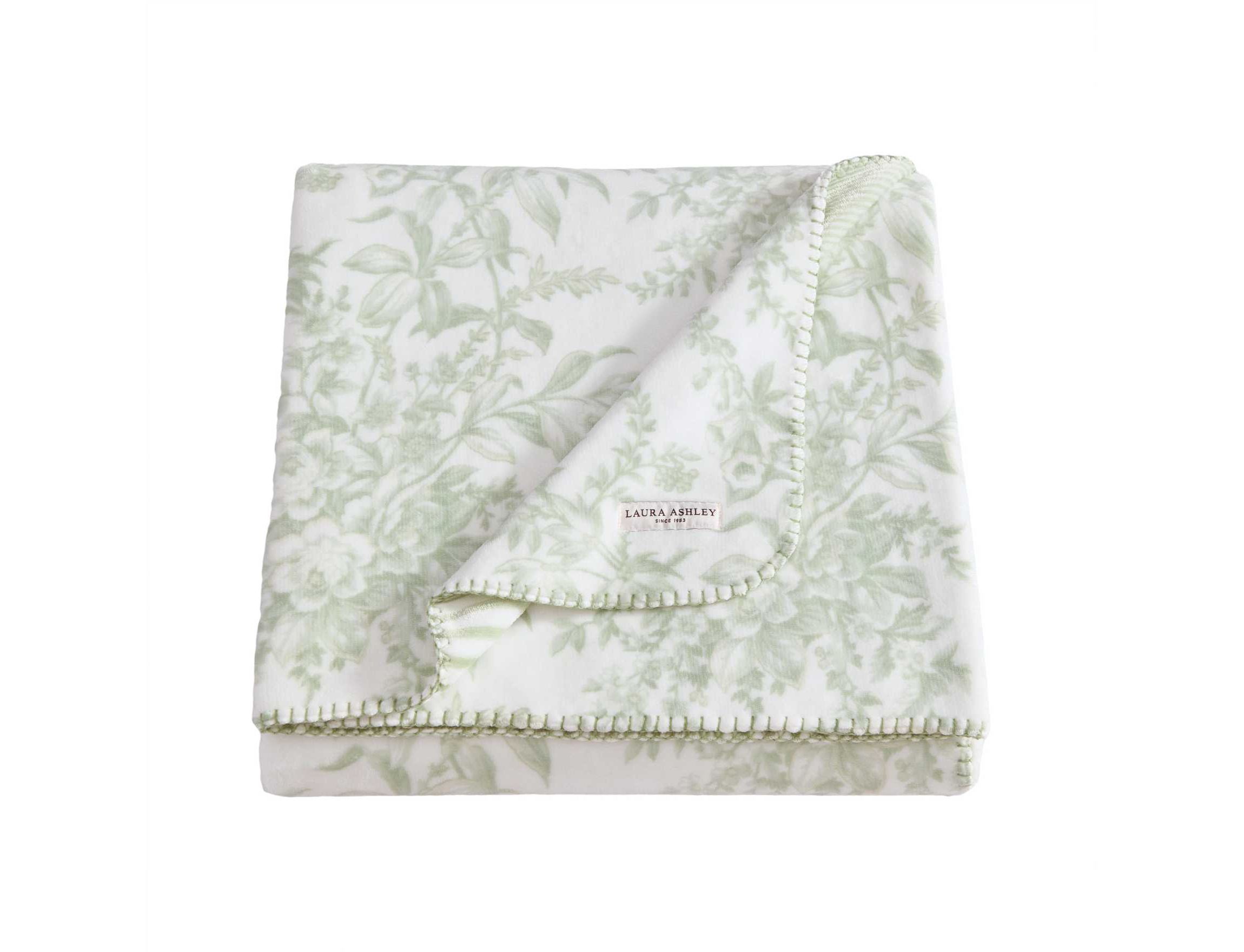 Laura Ashley Walled Garden Microfiber Throw | Belk