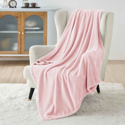Bedsure Flannel Plush Blanket, Pink