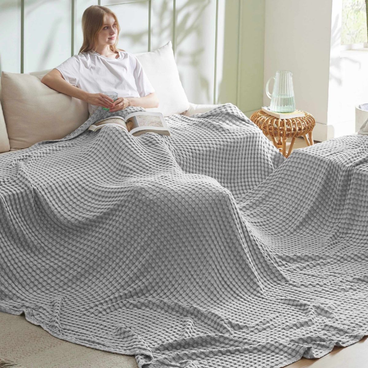 Cooling  Bamboo Waffle Blanket