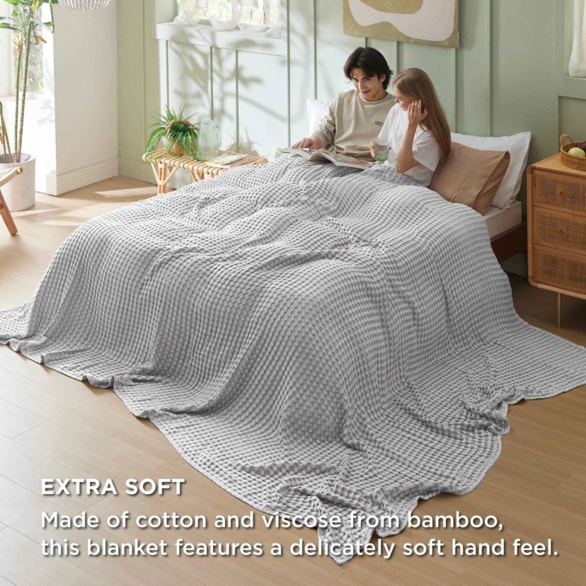 Cooling  Bamboo Waffle Blanket