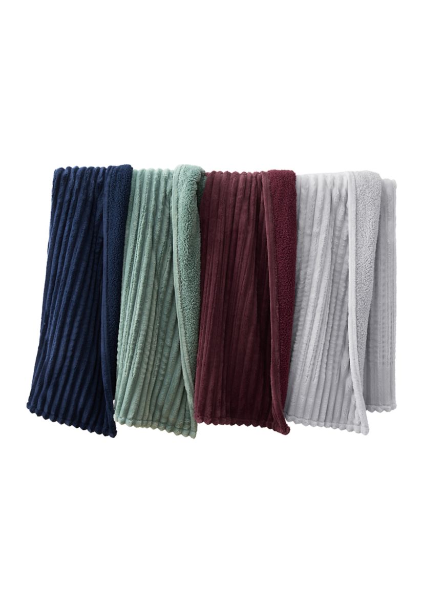 Bedsure Ribbed Sherpa Heated Reversible Throw Blanket | Belk