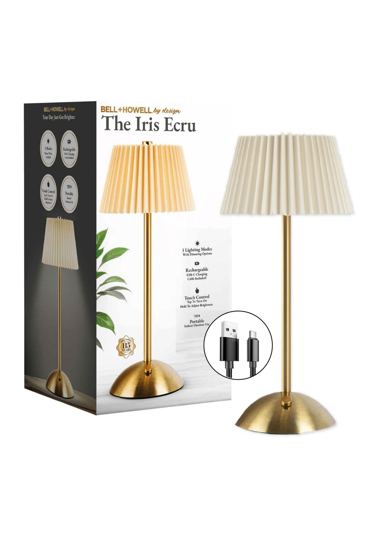 Iris Ecru Rechargeable Table Lamp