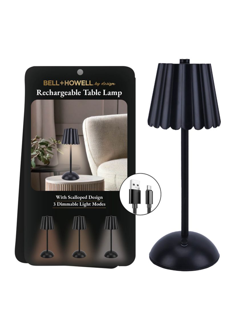 Rechargeable Scalloped Plastic Table Lamp