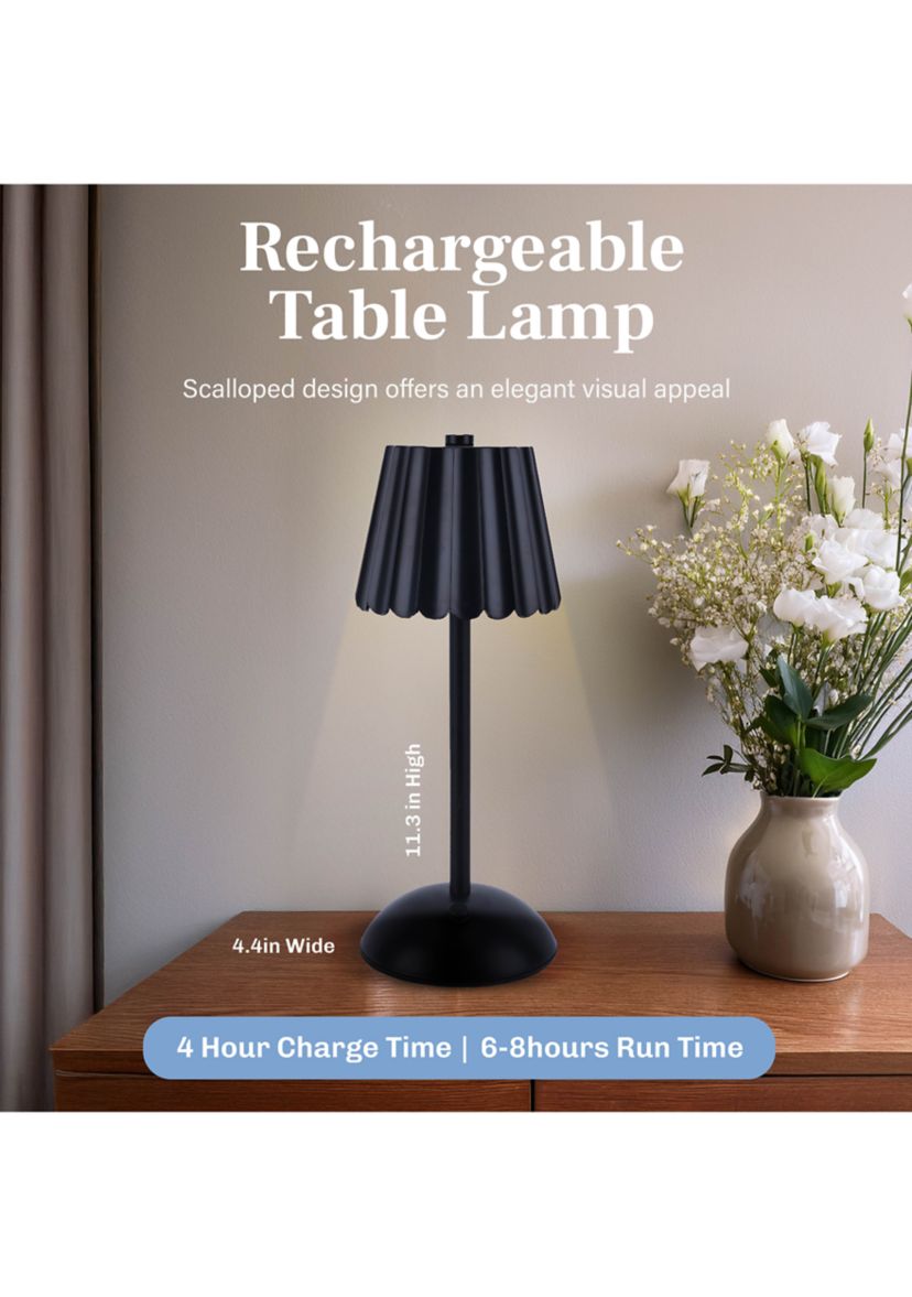 Rechargeable Scalloped Plastic Table Lamp