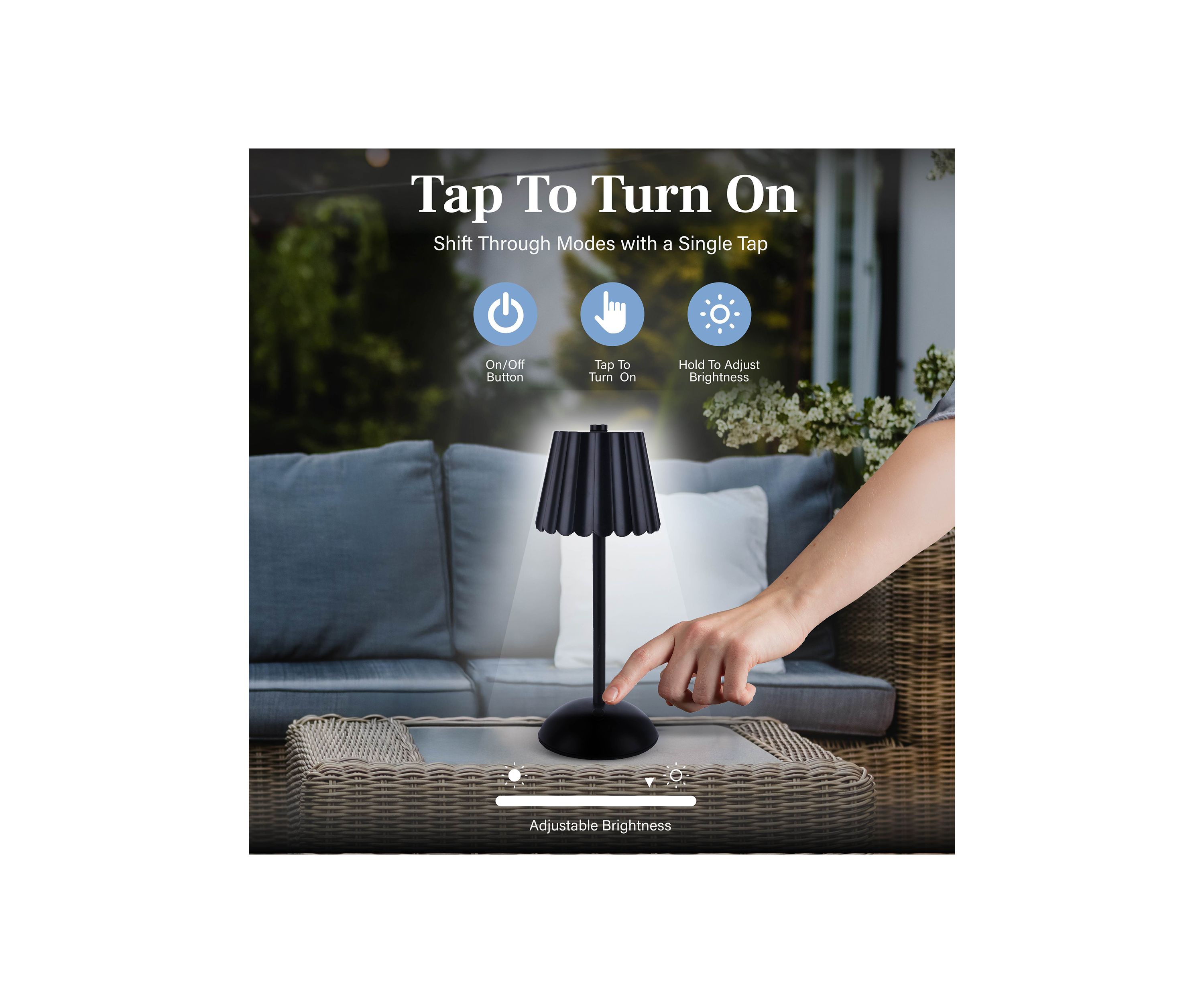 Rechargeable Scalloped Plastic Table Lamp