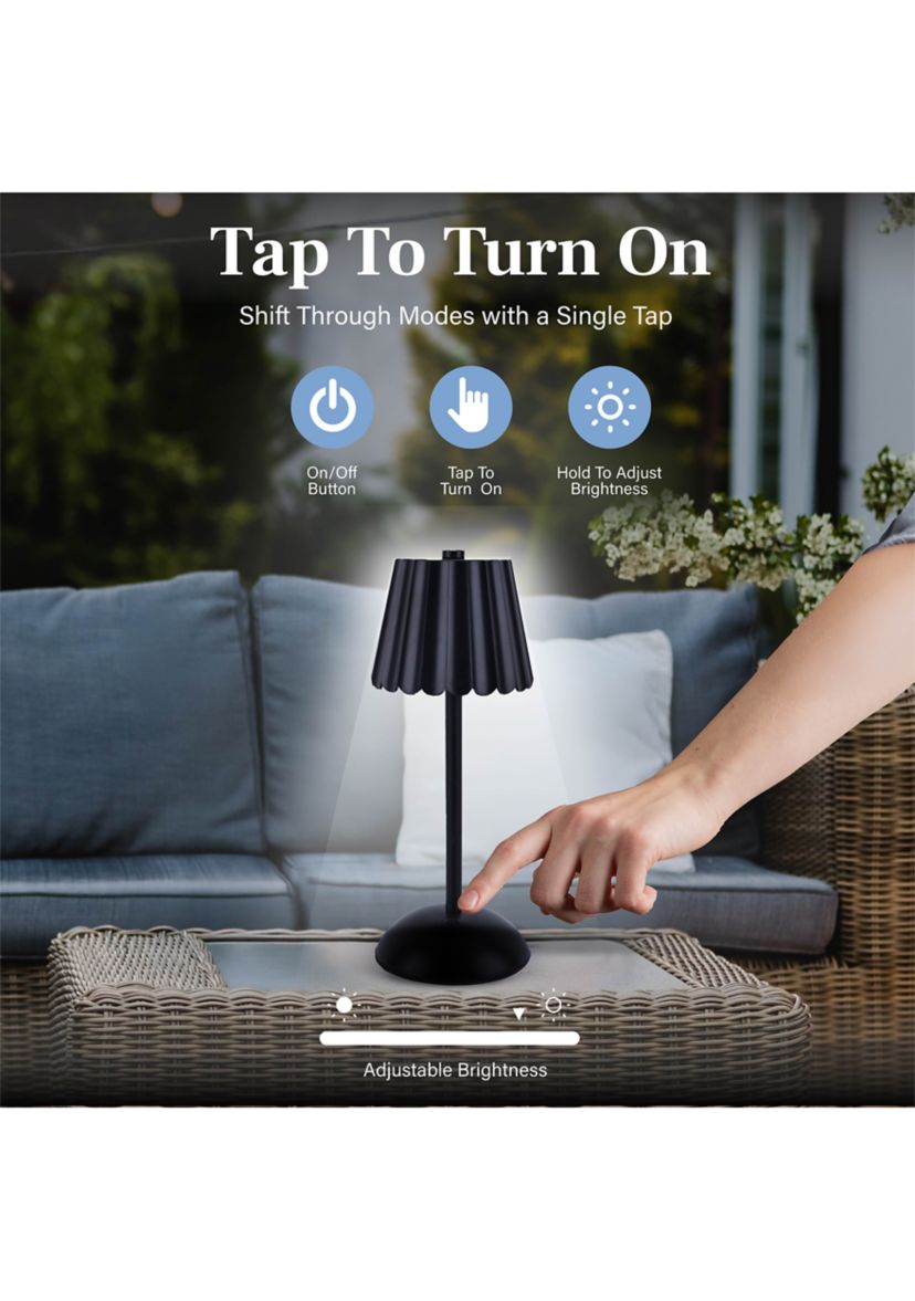 Rechargeable Scalloped Plastic Table Lamp