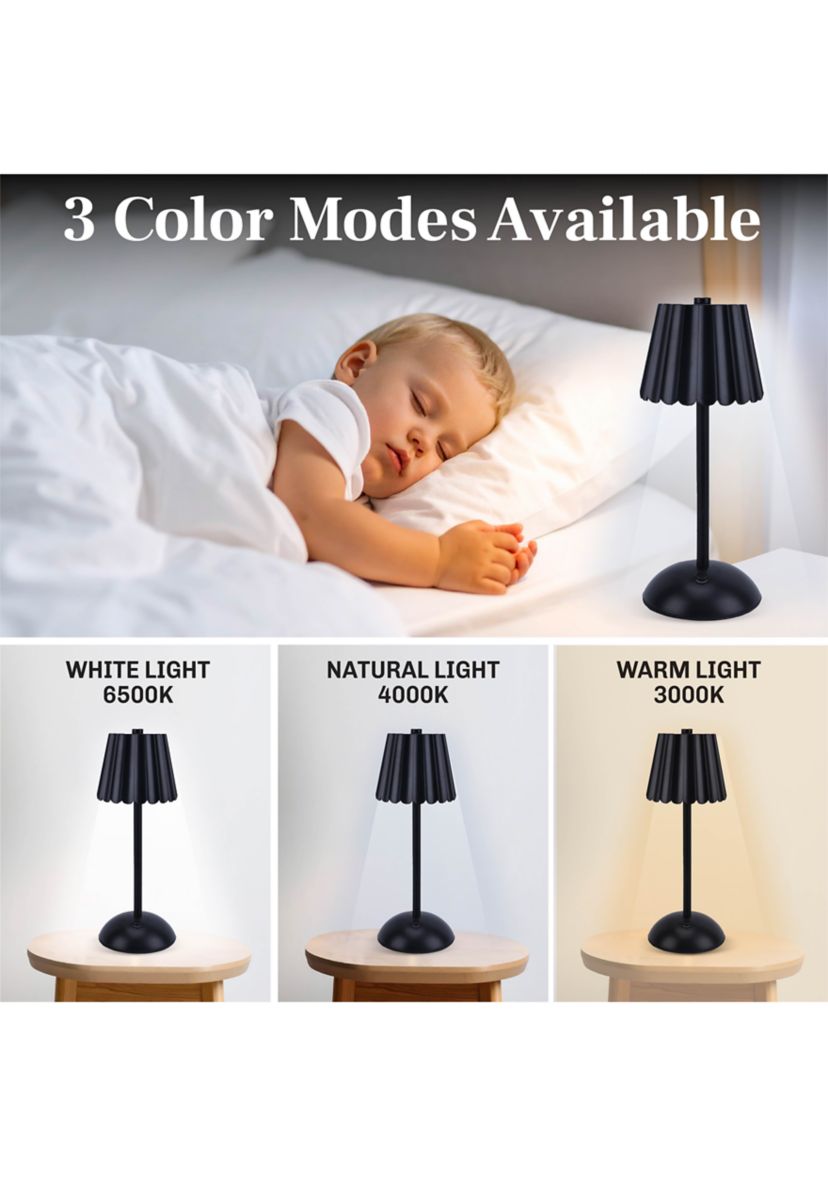 Rechargeable Scalloped Plastic Table Lamp