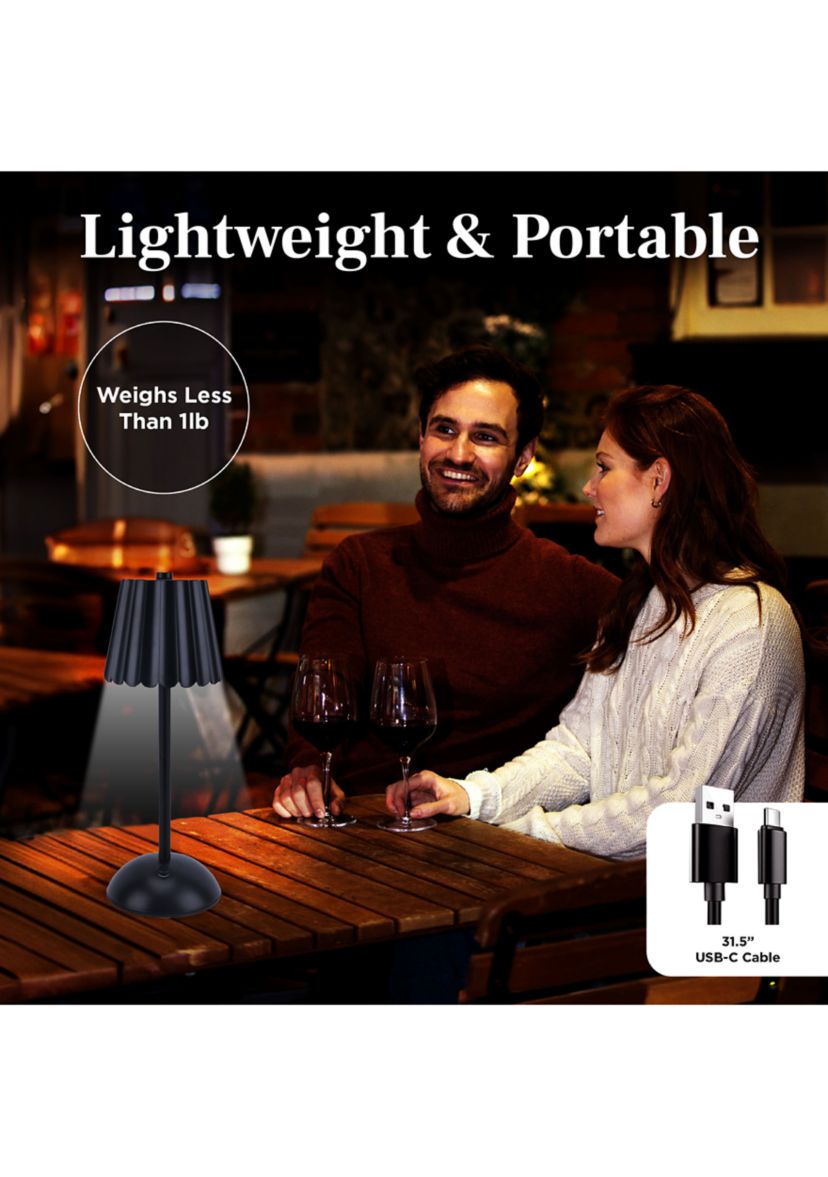 Rechargeable Scalloped Plastic Table Lamp