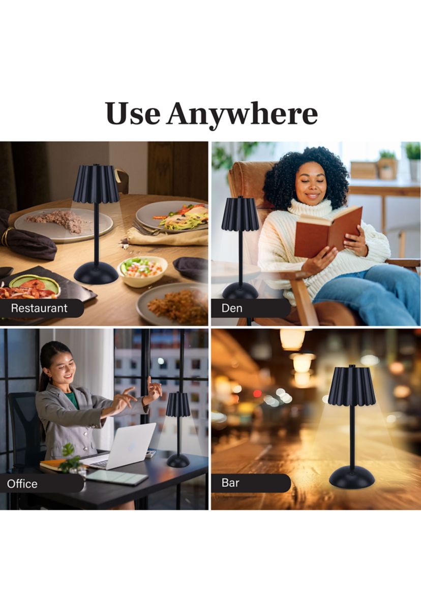 Rechargeable Scalloped Plastic Table Lamp