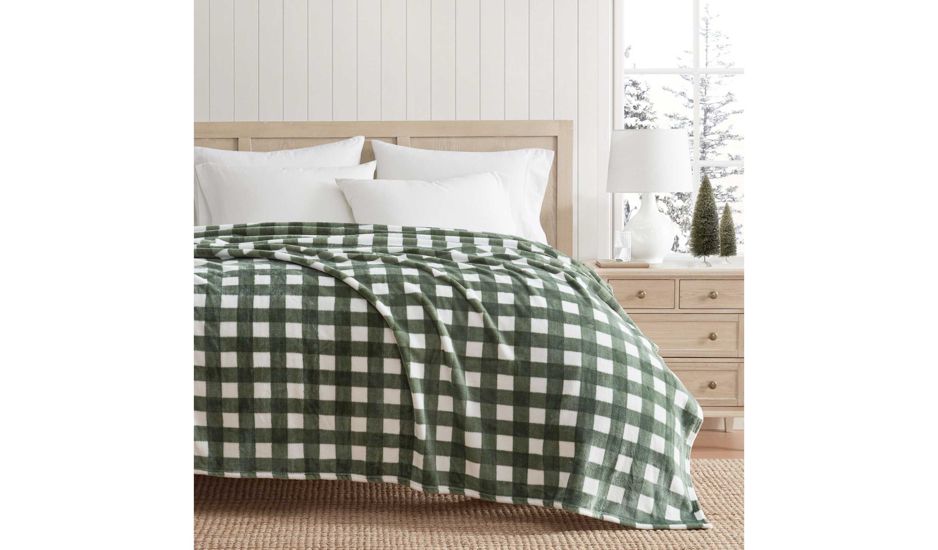 Madison Gingham Microfiber Throw