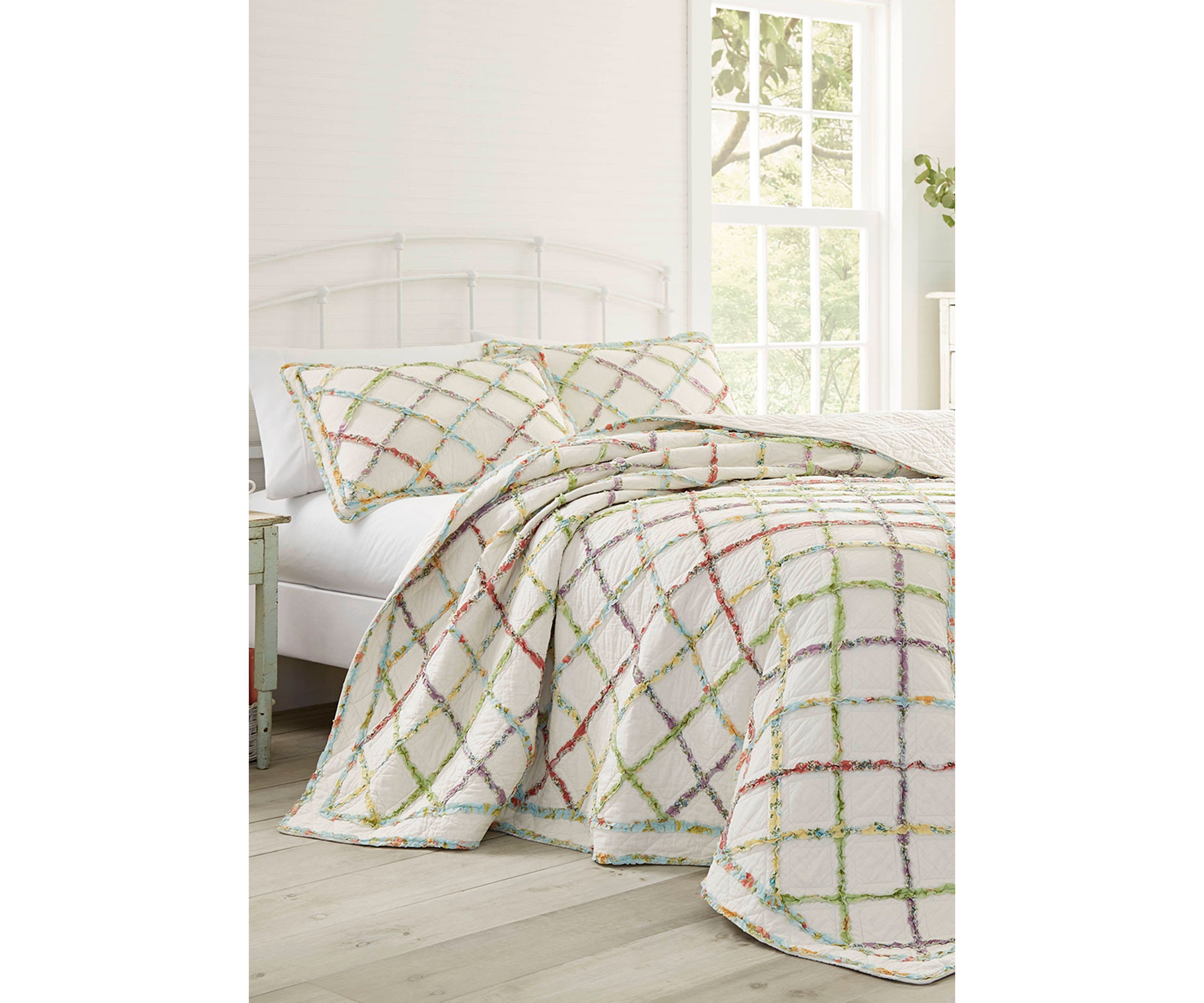 Ruffle Garden 1-Piece Floral Cotton Quilt