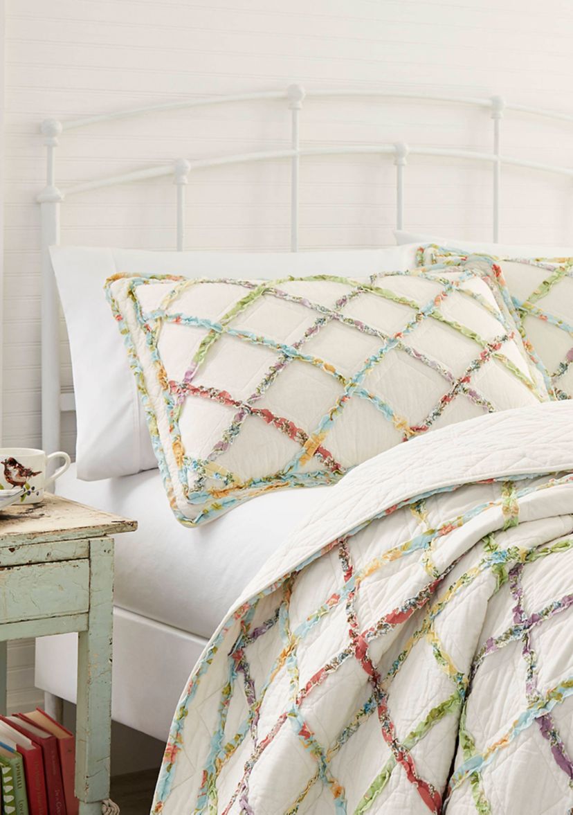 Ruffle Garden 1-Piece Floral Cotton Quilt