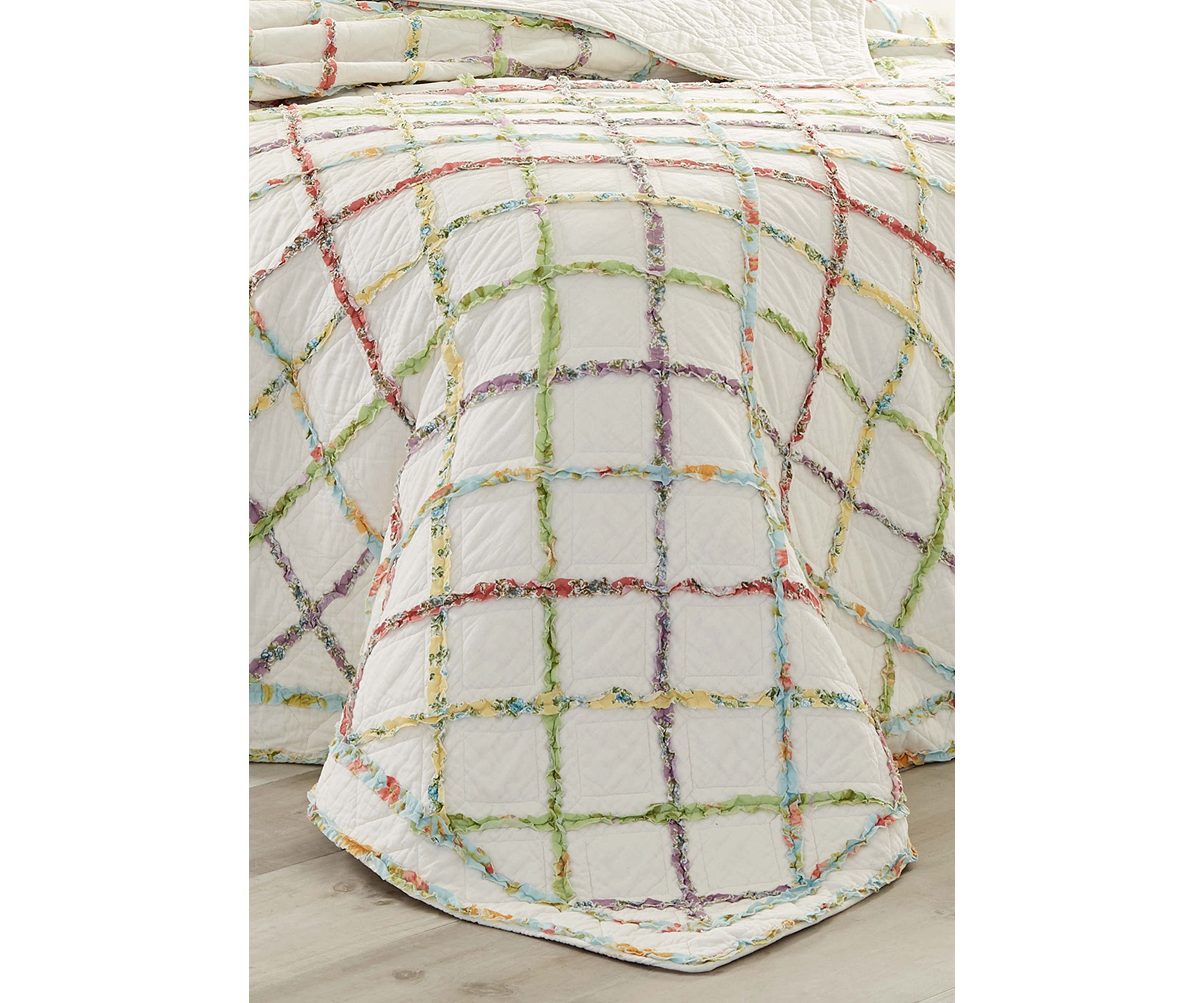 Ruffle Garden 1-Piece Floral Cotton Quilt