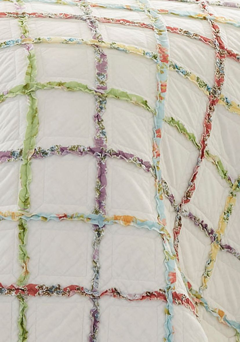 Ruffle Garden 1-Piece Floral Cotton Quilt