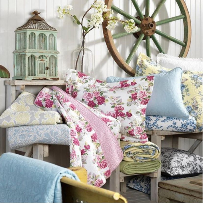 Ruffle Garden Cotton Quilt Open Stock