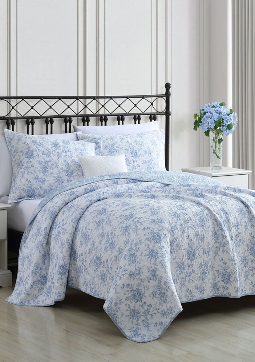 Walled Garden 3-Piece Floral Cotton Quilt Set