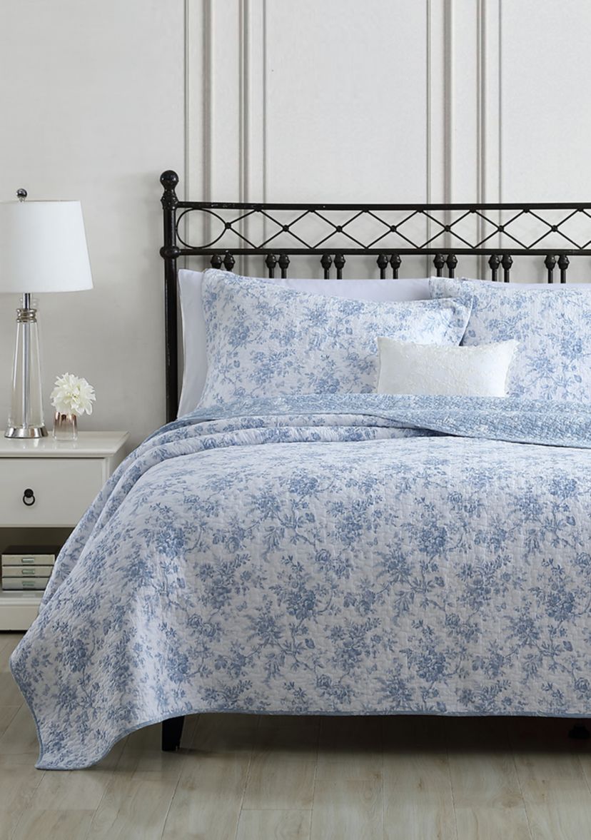 Walled Garden 3-Piece Floral Cotton Quilt Set
