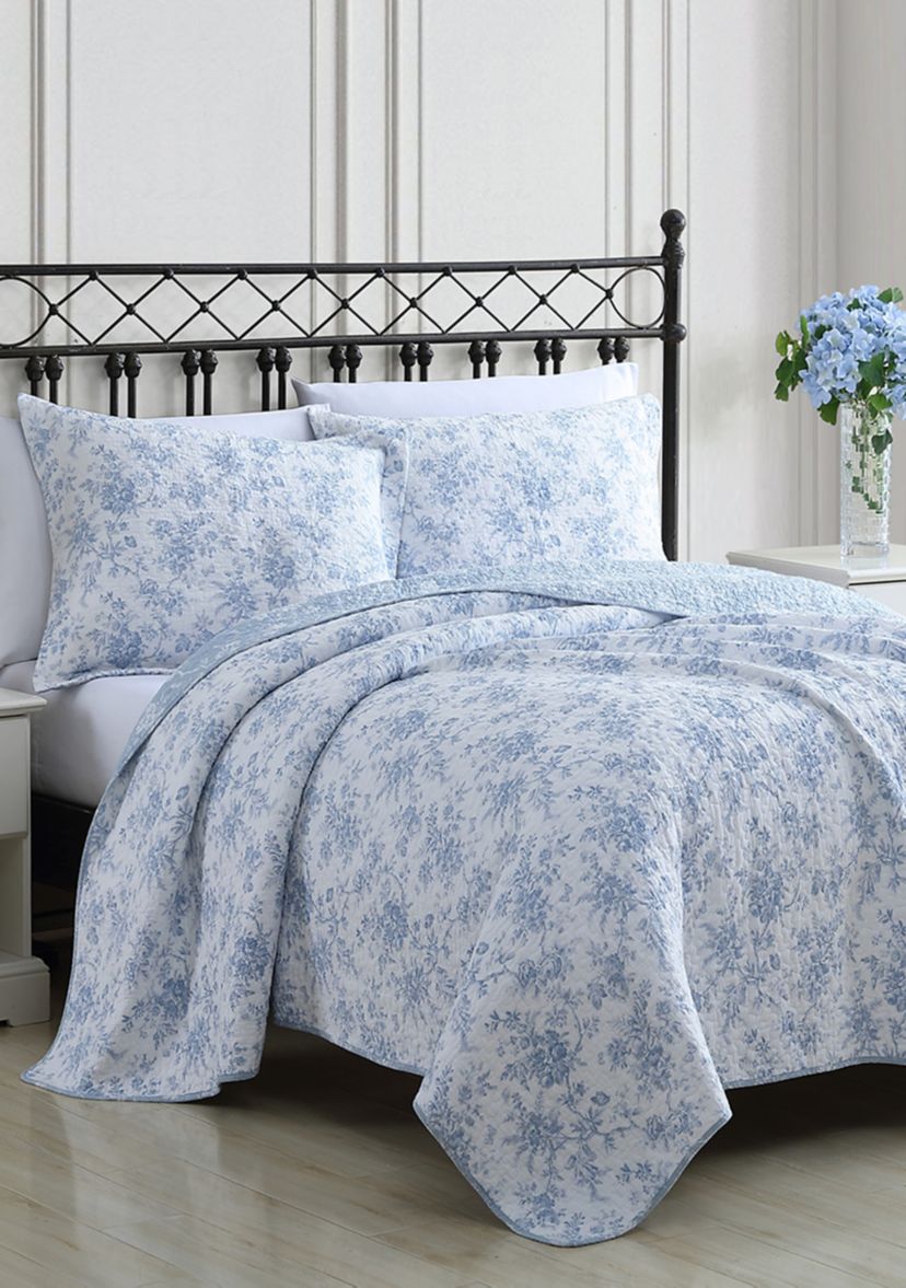 Walled Garden 3-Piece Floral Cotton Quilt Set