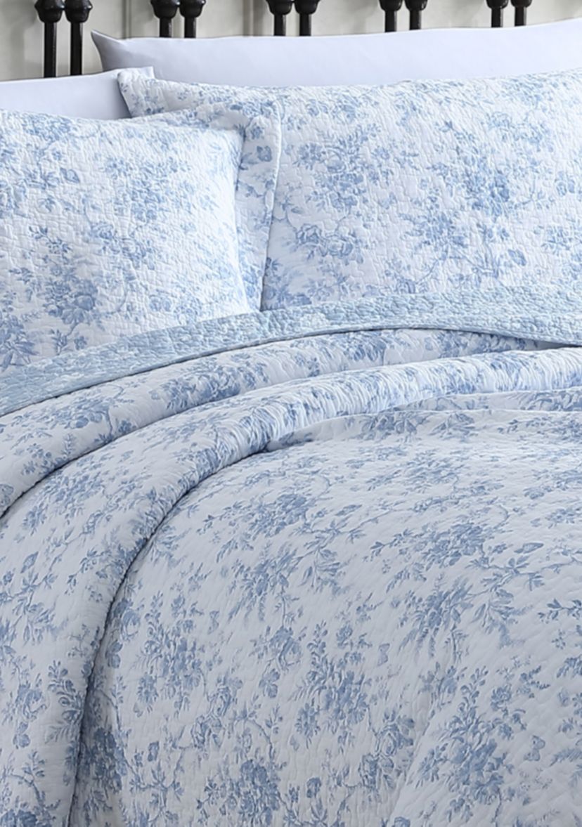 Walled Garden 3-Piece Floral Cotton Quilt Set