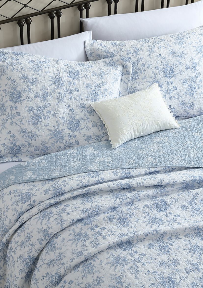 Walled Garden 3-Piece Floral Cotton Quilt Set
