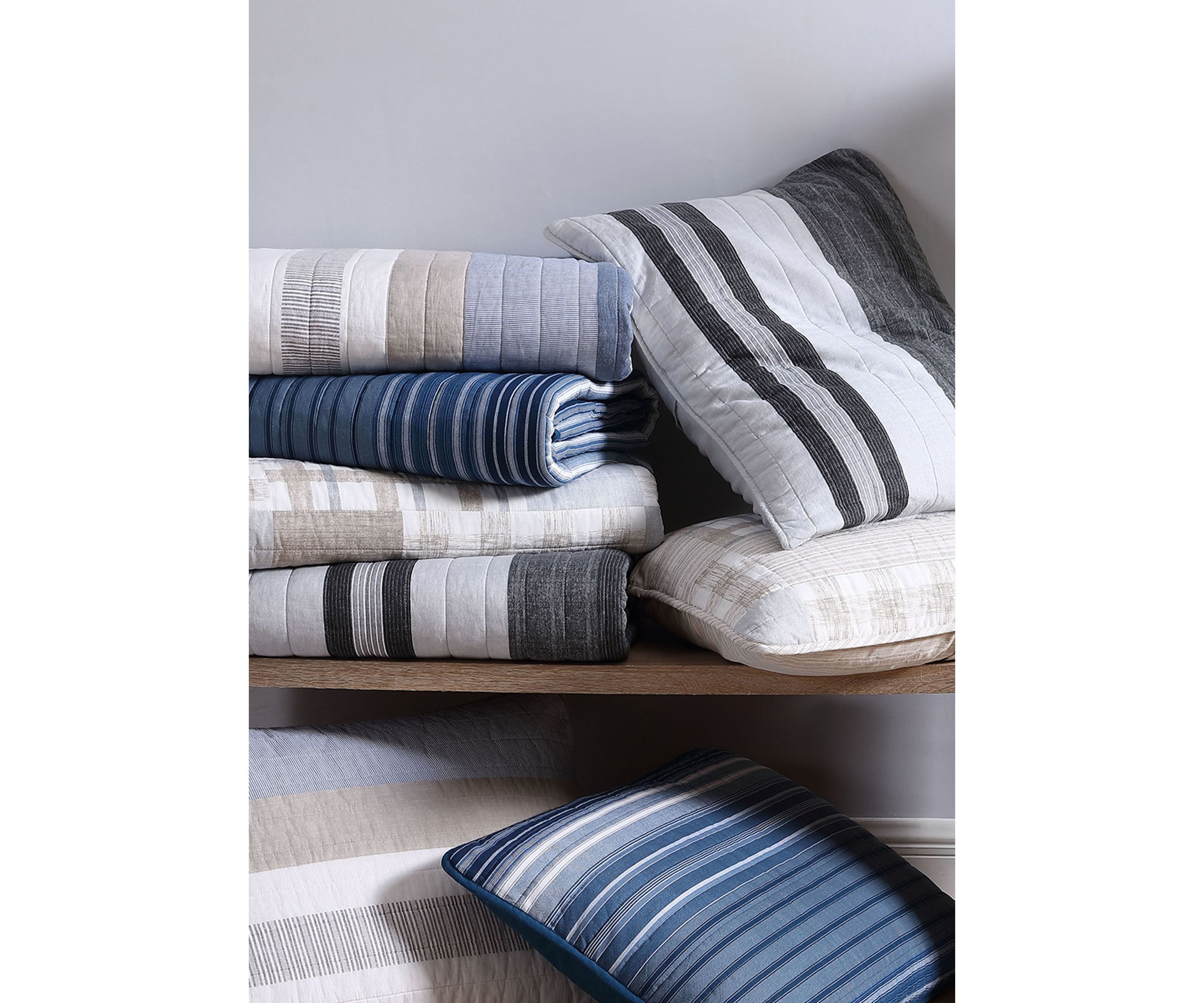 Coveside 3-Piece Striped Cotton Quilt Set