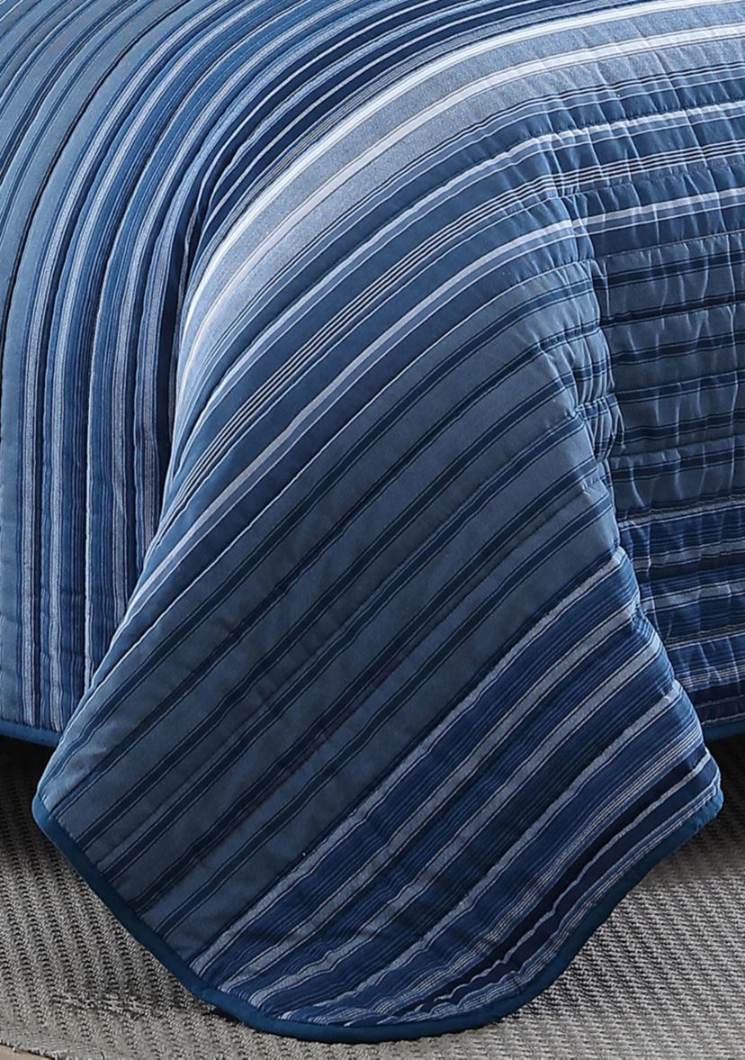 Coveside 3-Piece Striped Cotton Quilt Set