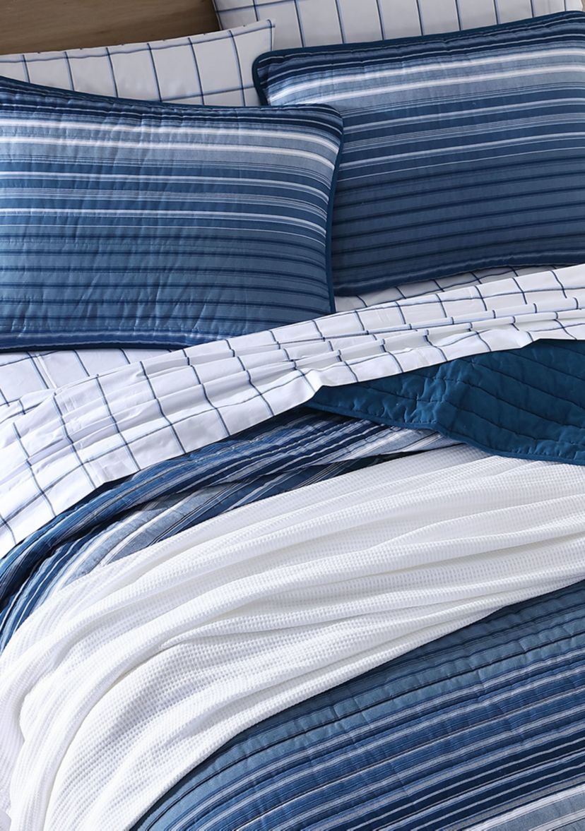 Coveside 3-Piece Striped Cotton Quilt Set