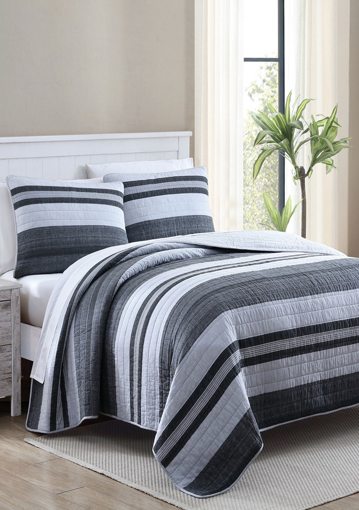 Ardmoore 3-Piece Striped Cotton Quilt Set