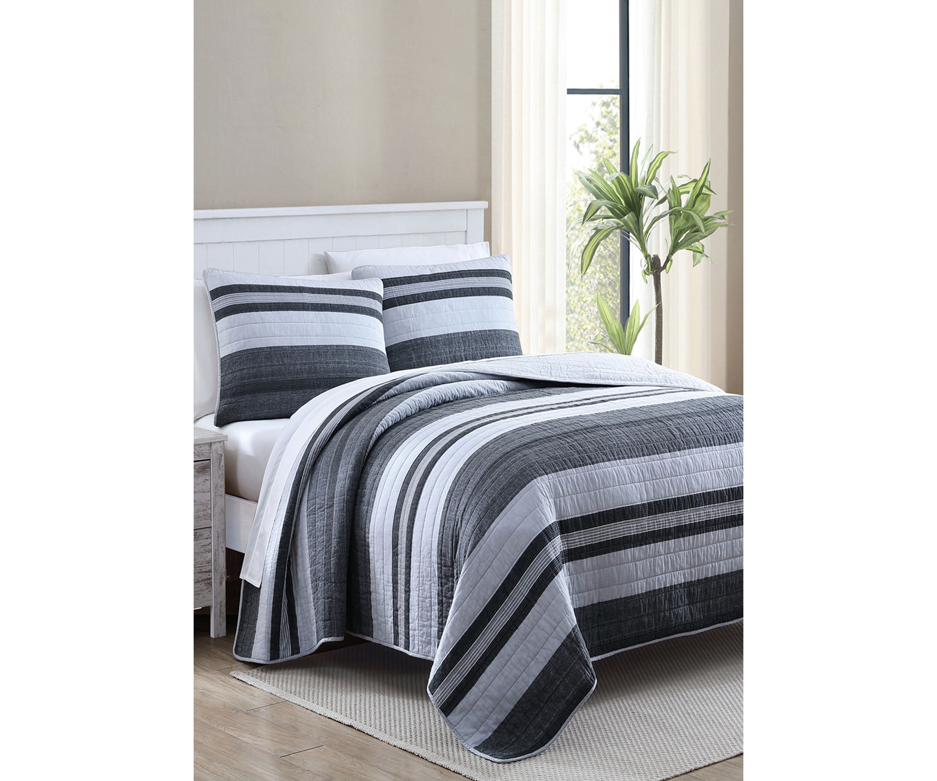 Ardmoore 3-Piece Striped Cotton Quilt Set