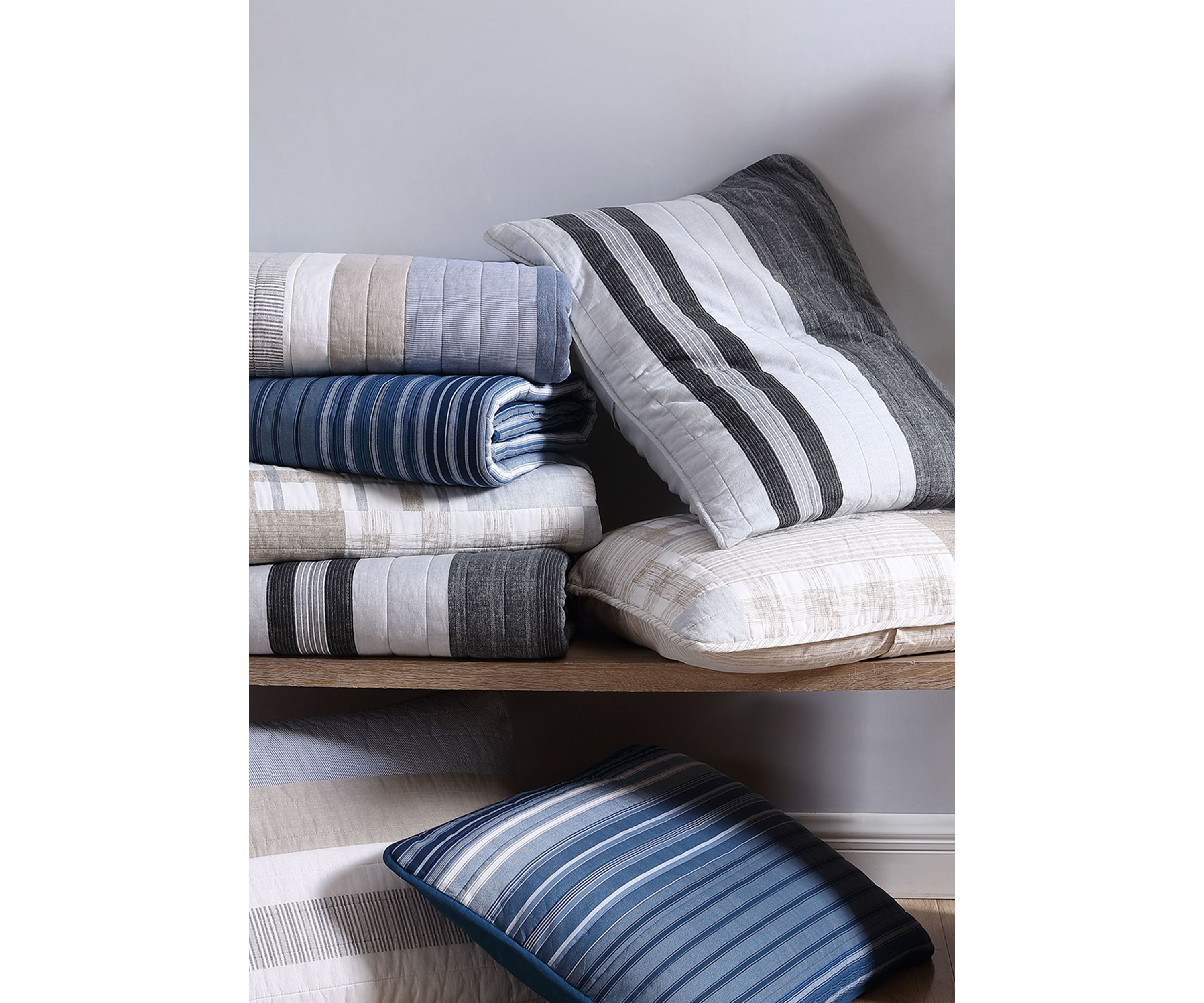 Ardmoore 3-Piece Striped Cotton Quilt Set