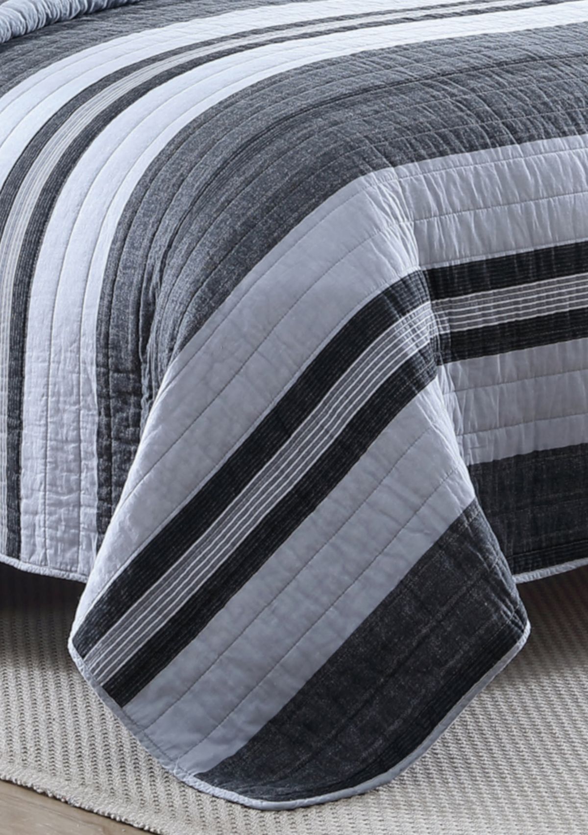 Ardmoore 3-Piece Striped Cotton Quilt Set