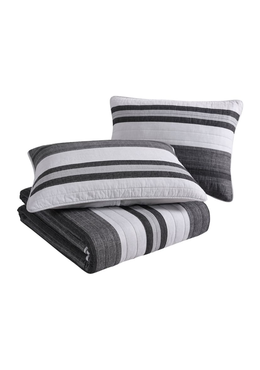 Ardmoore 3-Piece Striped Cotton Quilt Set
