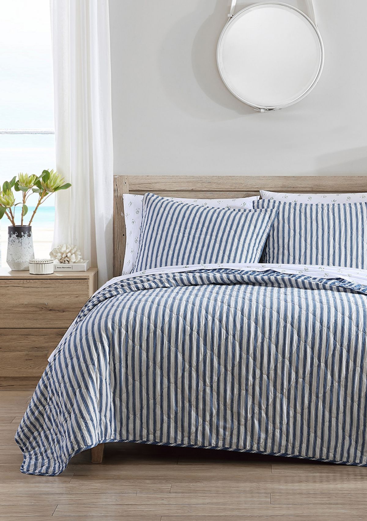 Willow Way Ticking Stripe Cotton Quilt Set