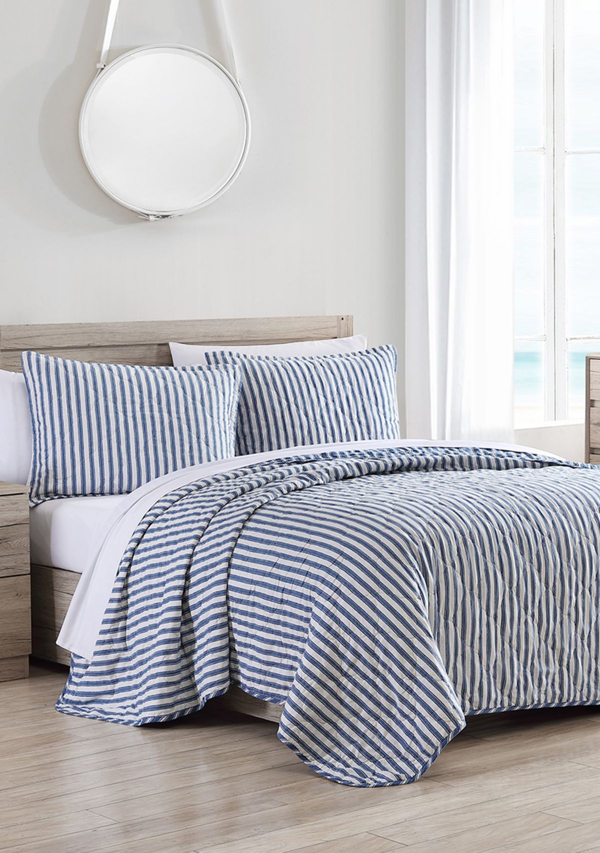 Willow Way Ticking Stripe Cotton Quilt Set