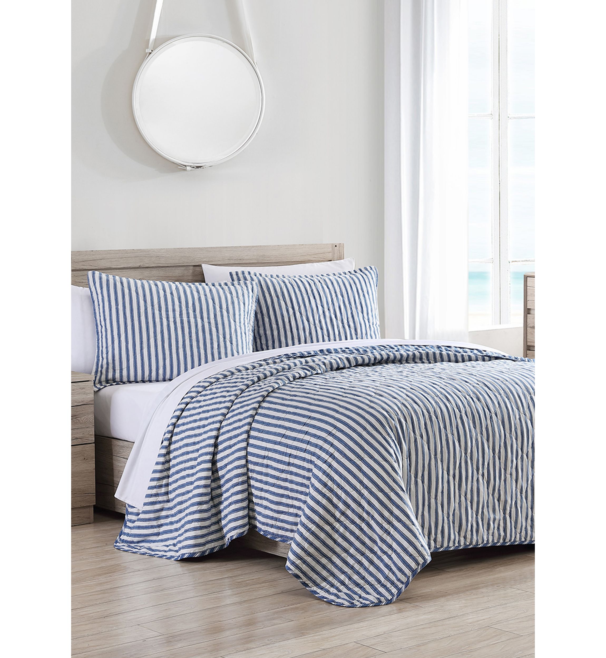 Willow Way Ticking Stripe Cotton Quilt Set