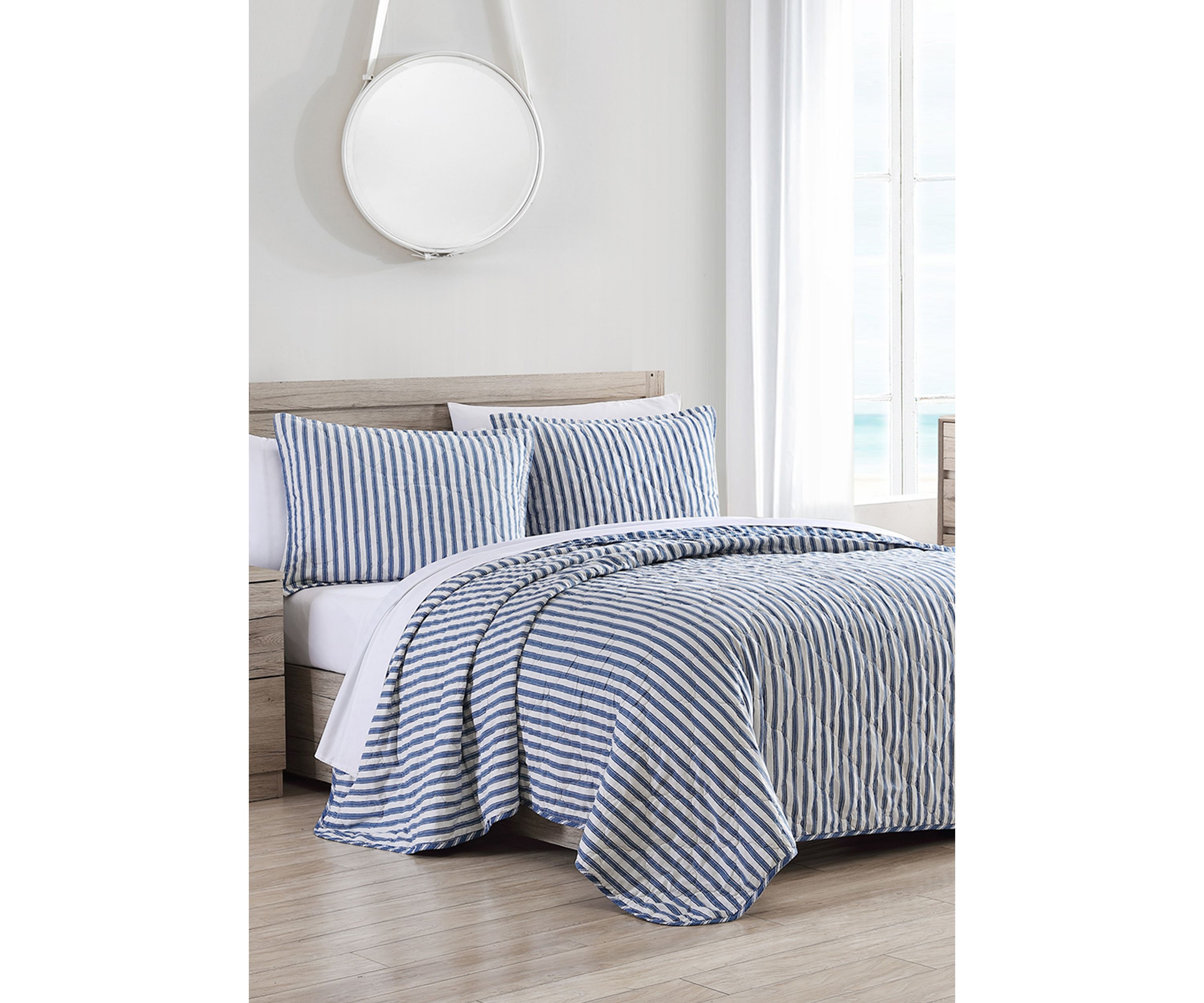 Willow Way Ticking Stripe Cotton Quilt Set