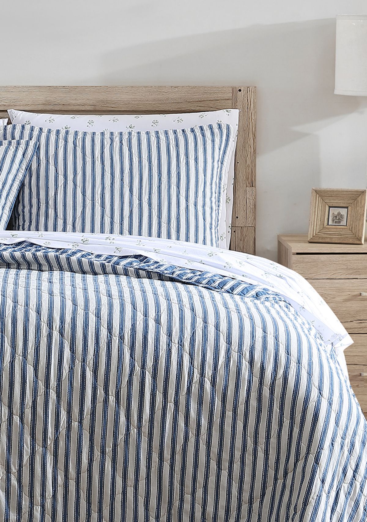 Willow Way Ticking Stripe Cotton Quilt Set