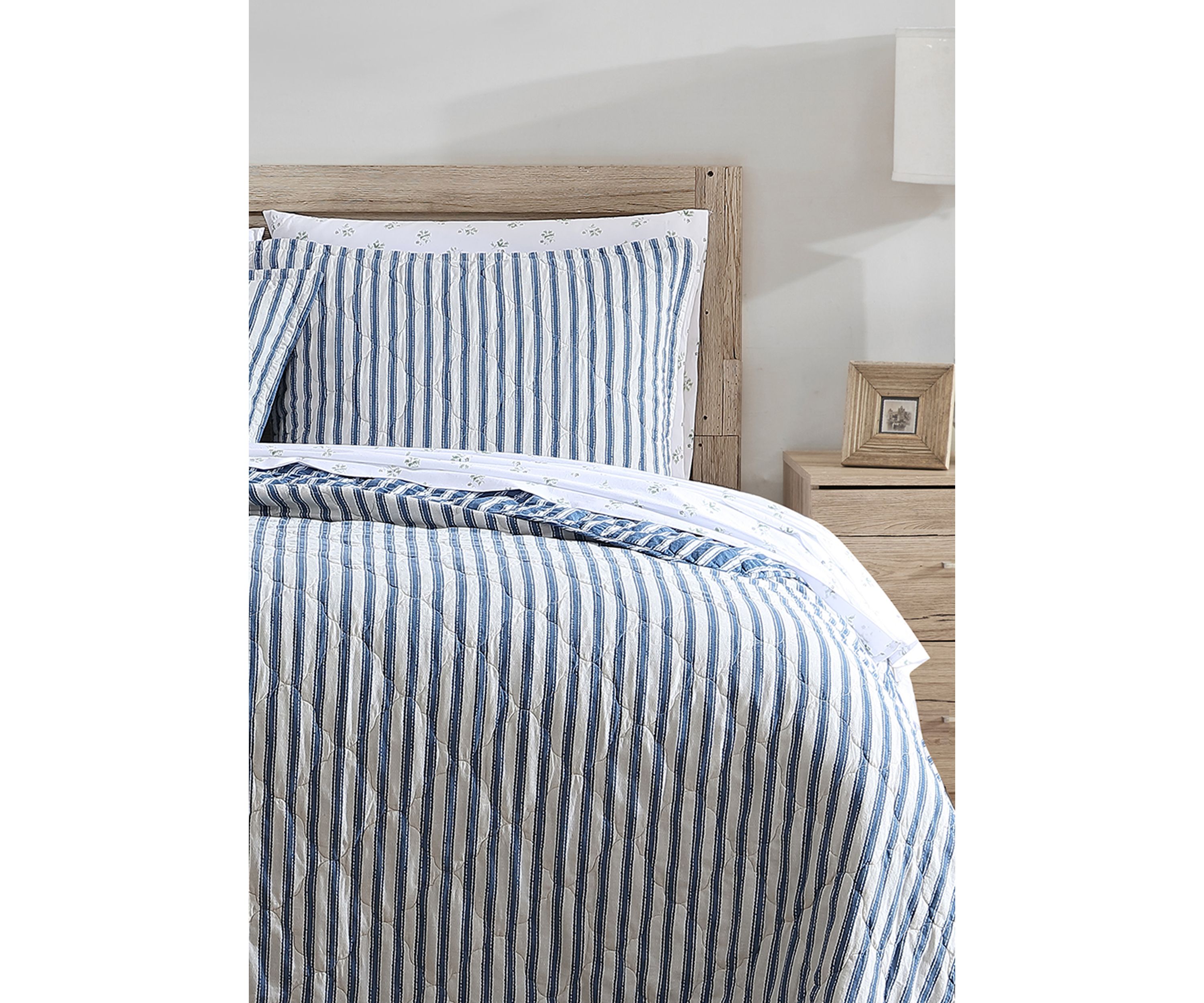 Willow Way Ticking Stripe Cotton Quilt Set