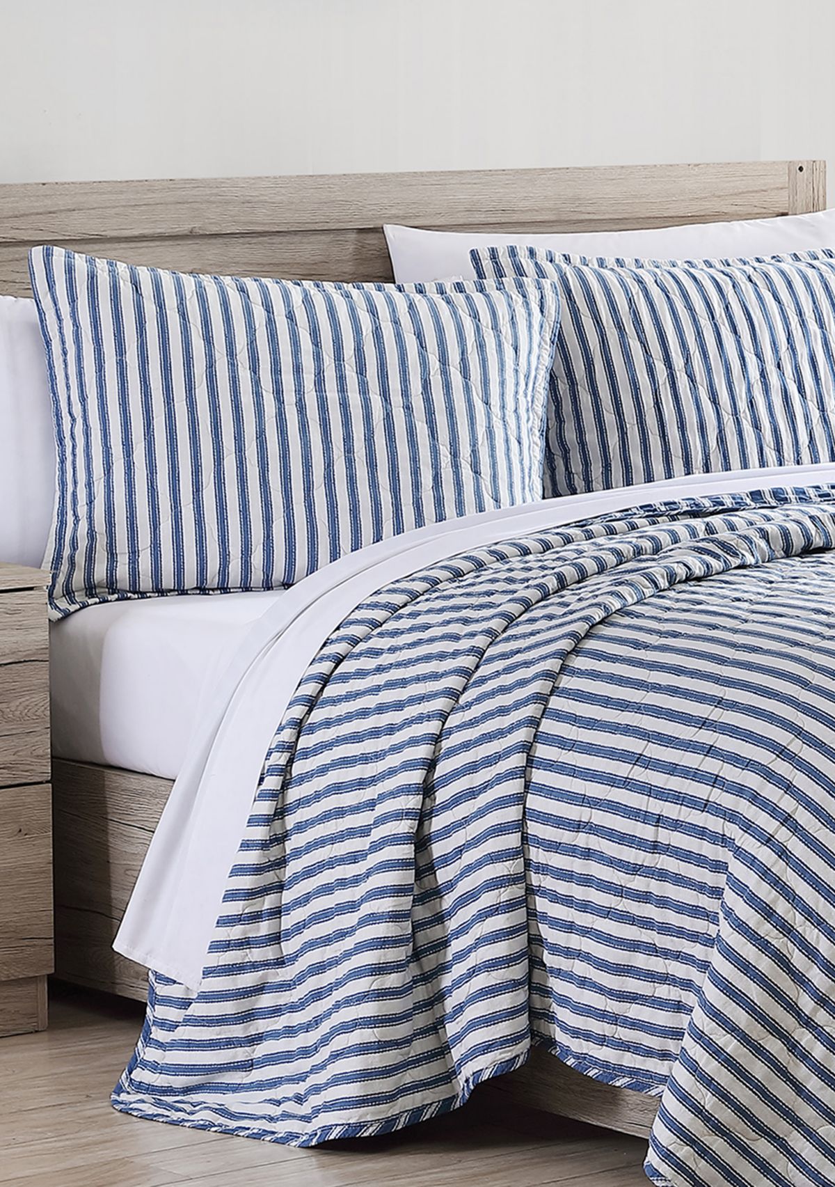 Willow Way Ticking Stripe Cotton Quilt Set