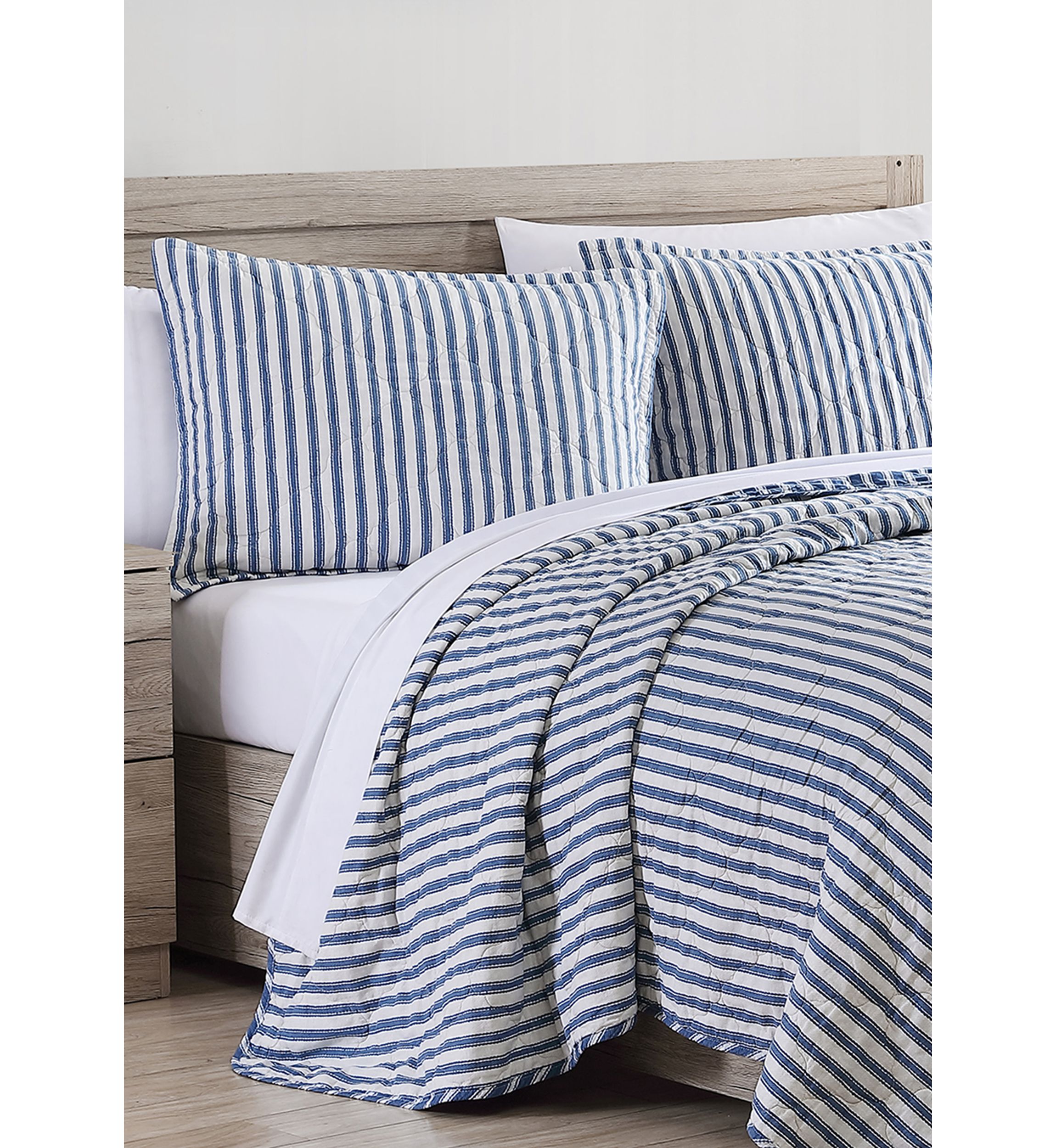 Willow Way Ticking Stripe Cotton Quilt Set