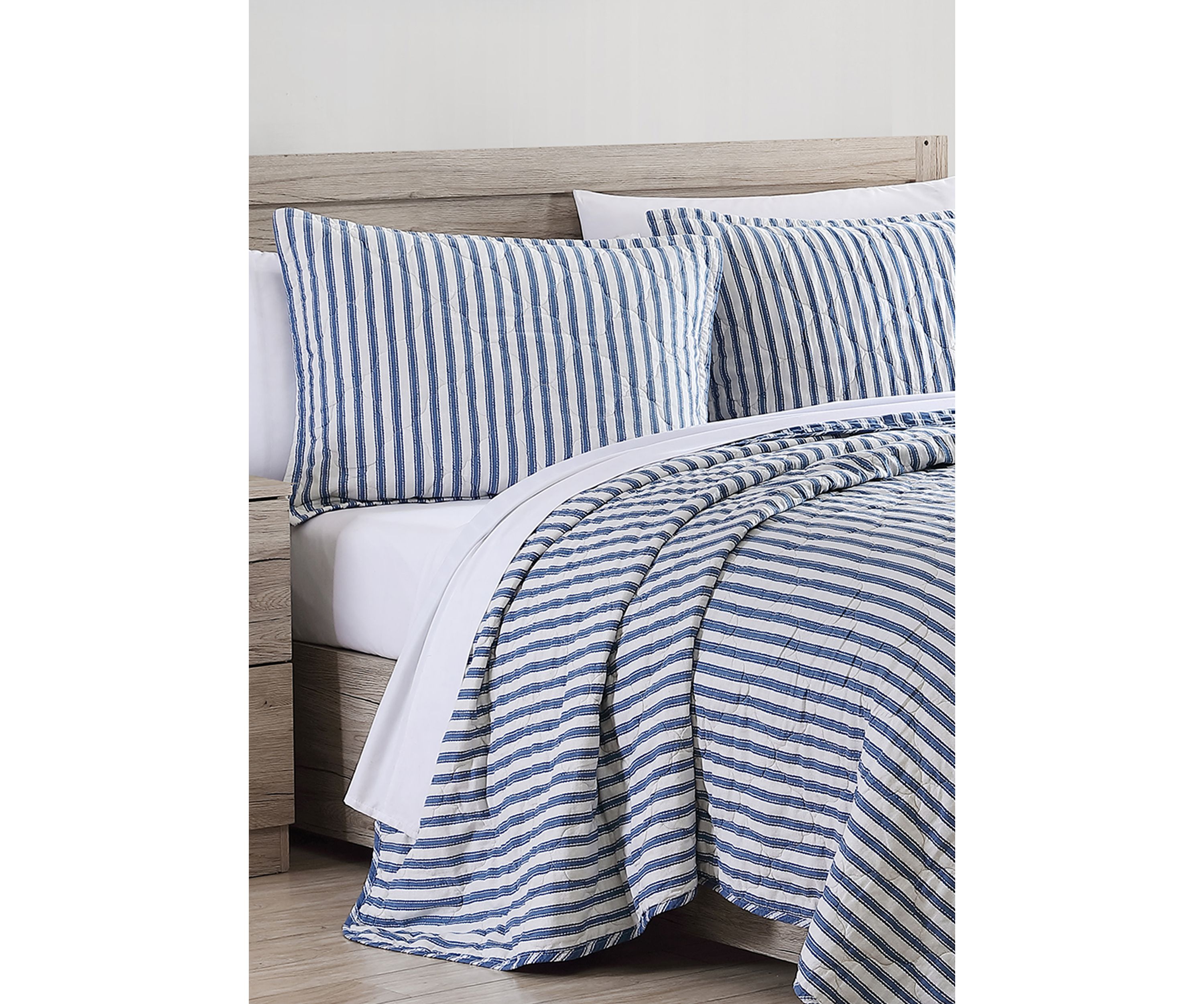 Willow Way Ticking Stripe Cotton Quilt Set