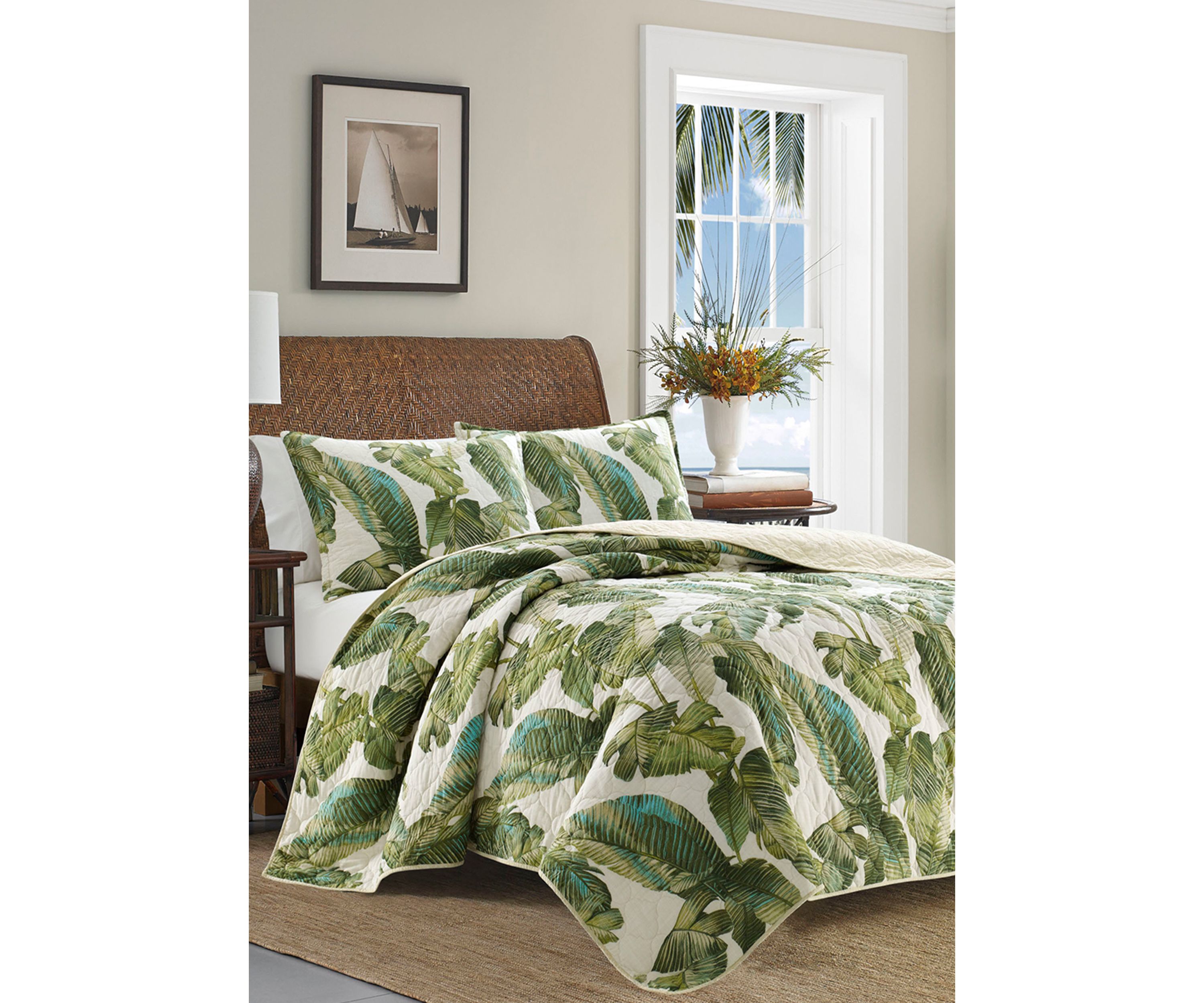 Fiesta Palms 2-Piece Floral Cotton Quilt Set
