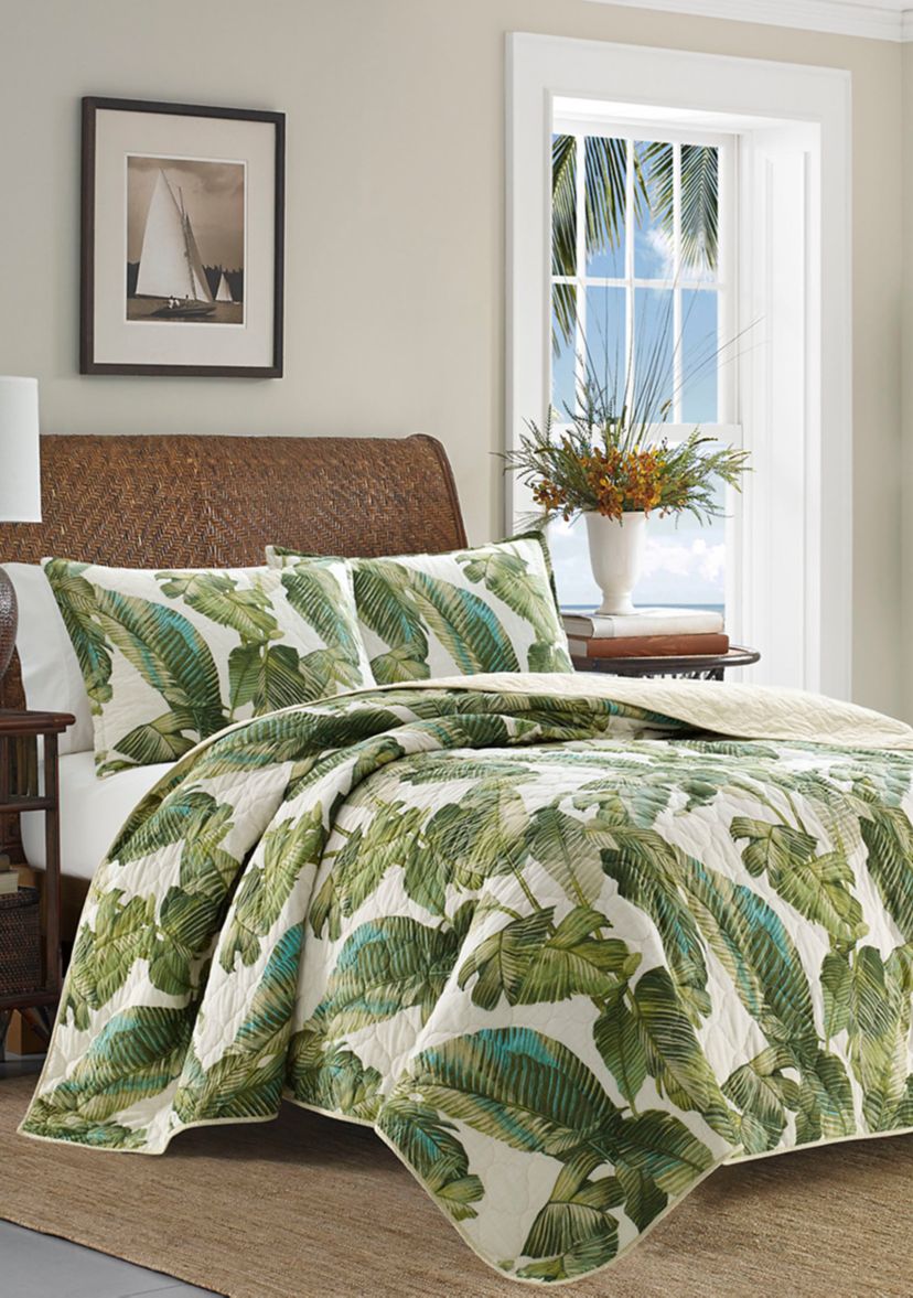 Fiesta Palms 2-Piece Floral Cotton Quilt Set