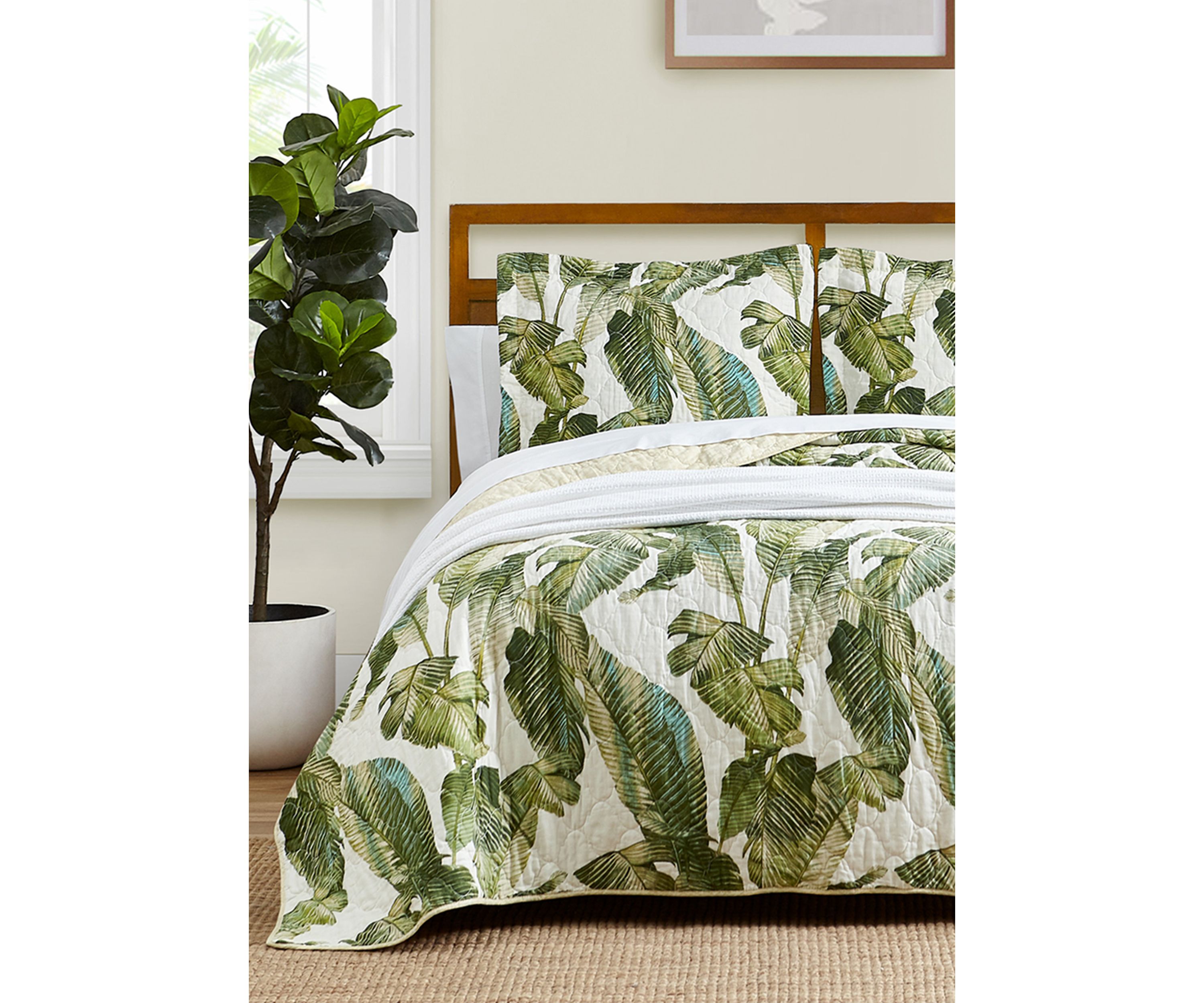 Fiesta Palms 2-Piece Floral Cotton Quilt Set