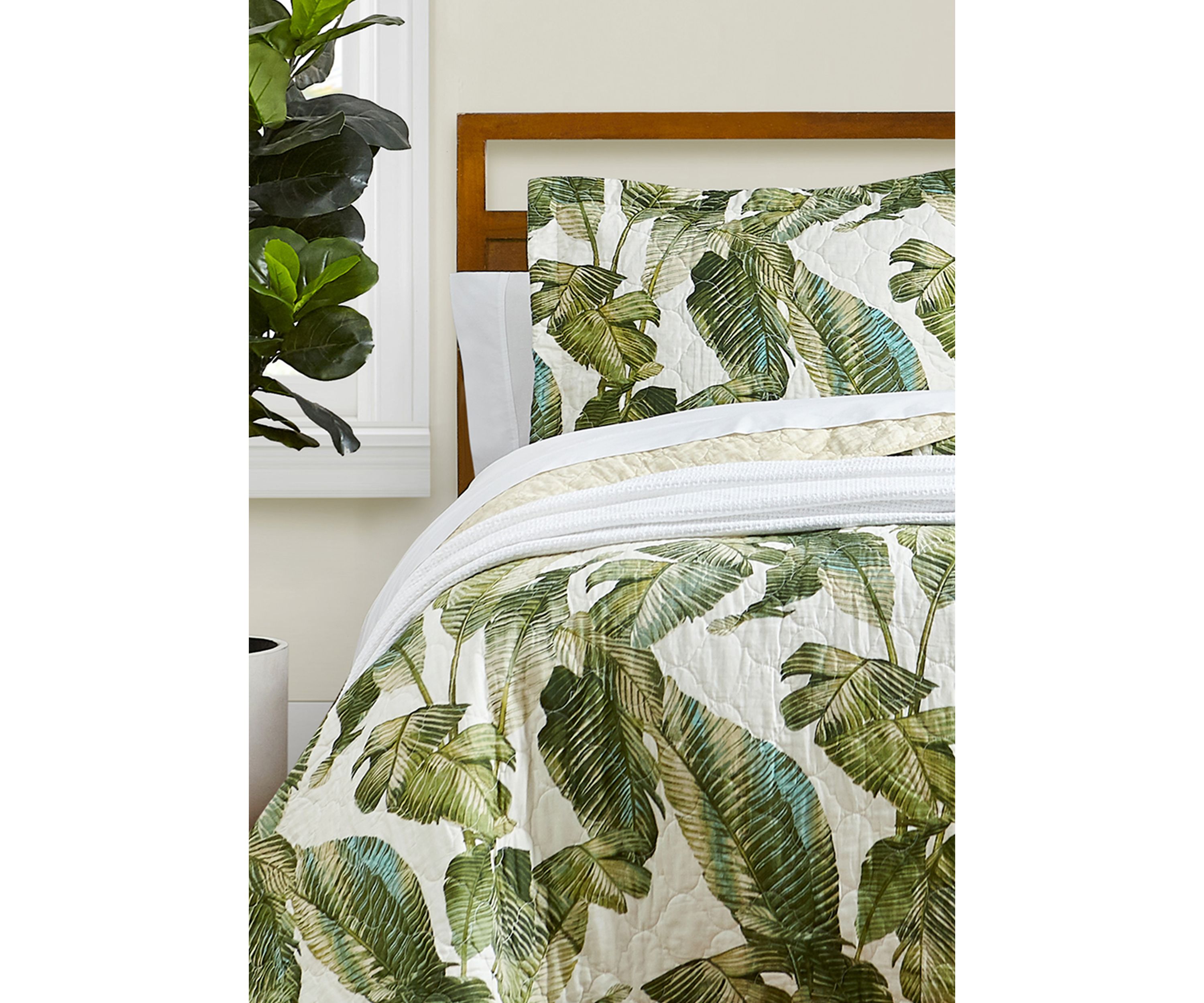 Fiesta Palms 2-Piece Floral Cotton Quilt Set